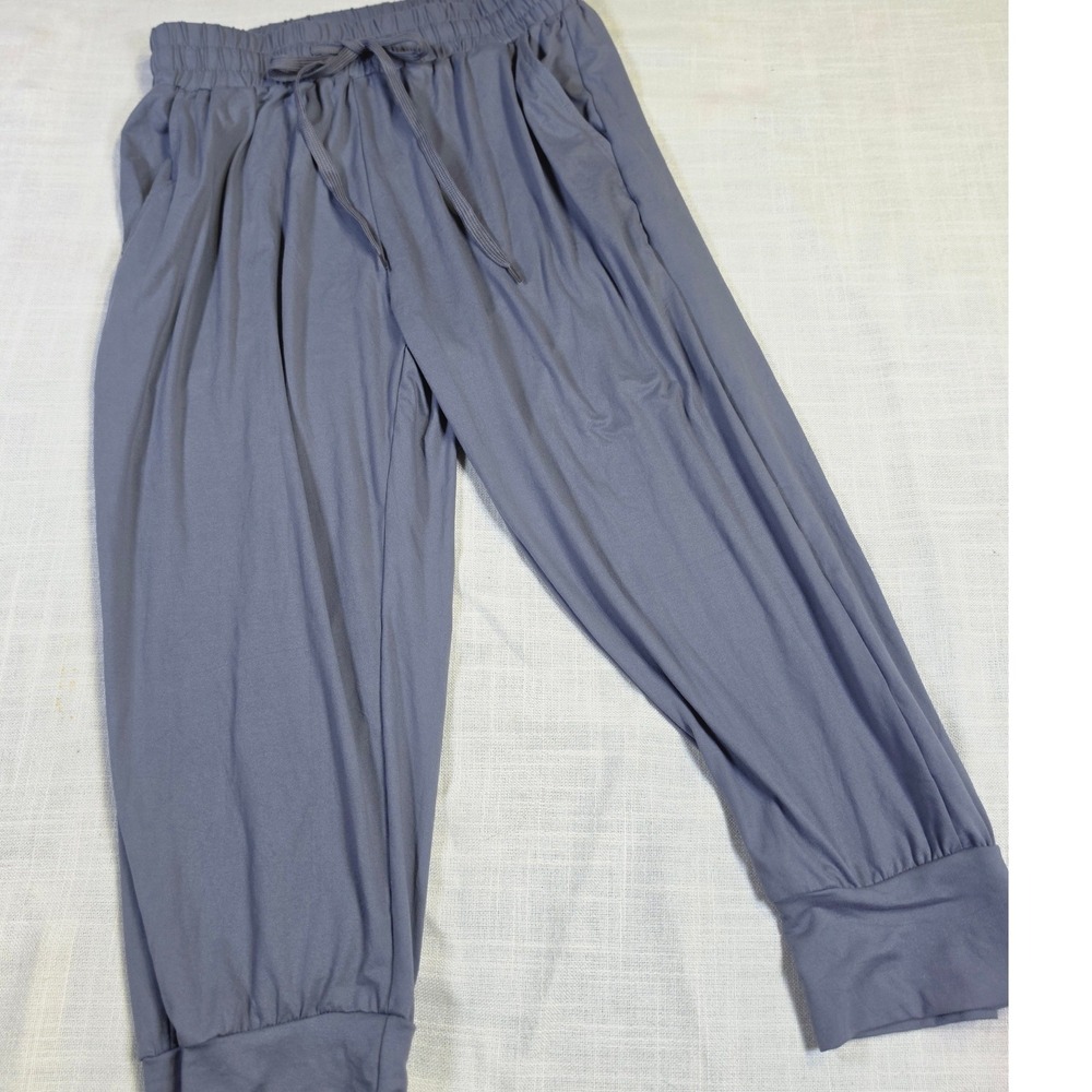 Unbranded Gray Harem Joggers Drawstring Lounge Pants Gray Size Medium